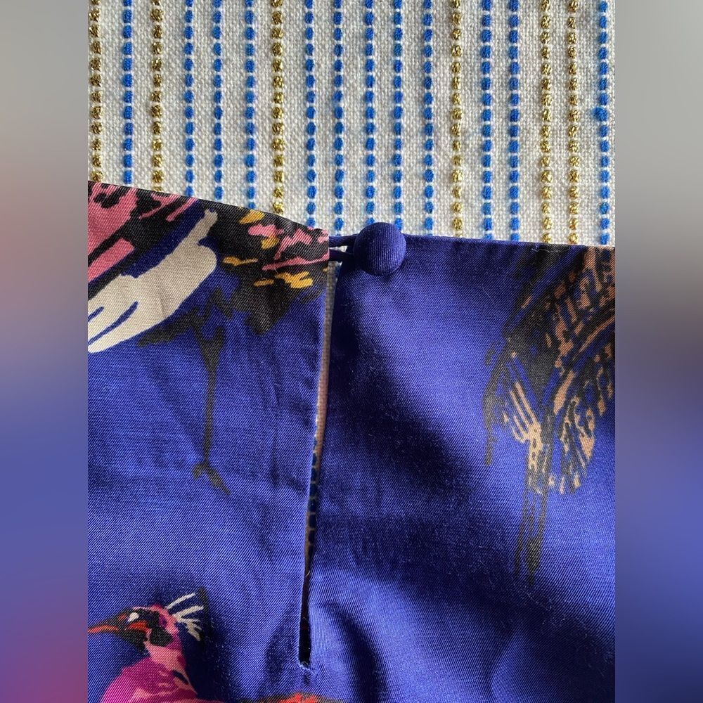 Boden Tunic Dress Viscose & Silk Peacock Print 3/4 Sleeve Sz 14 L - Picture 13 of 13